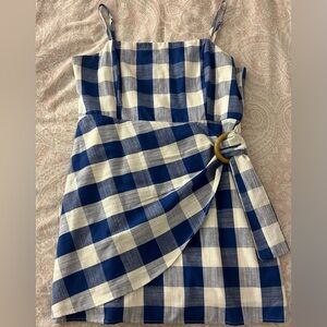 Altar’d State checkerboard blue and white dress